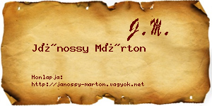 Jánossy Márton névjegykártya