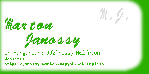 marton janossy business card